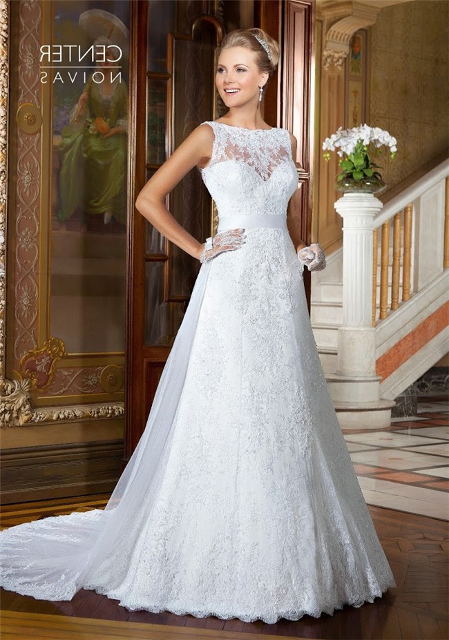 a-line-boat-neck-v-back-sleeveless-lace-wedding-dress-with-sash