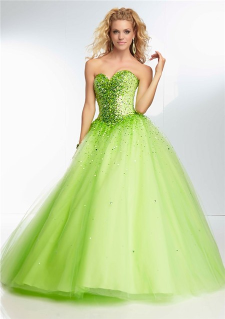 lime green gown