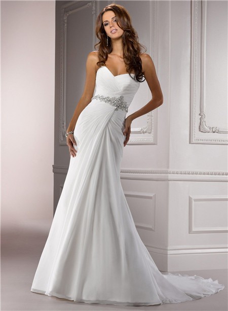 Great A Line Sweetheart Chiffon Wedding Dress of all time Learn more here 