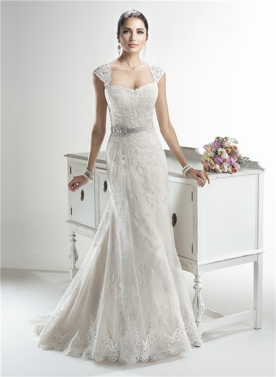 detachable cap sleeves wedding dress