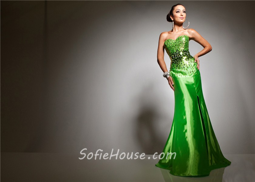 light green sequin dress