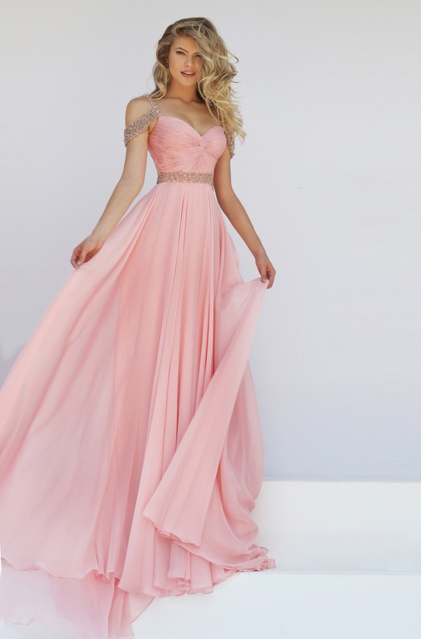 Blush Pink Chiffon Bridesmaid Dresses - nelsonismissing