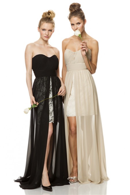 high low black bridesmaid dresses