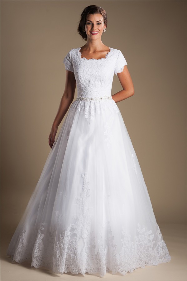 White Short Sleeve Wedding Dress - 59 Personalized Wedding Ideas We Love